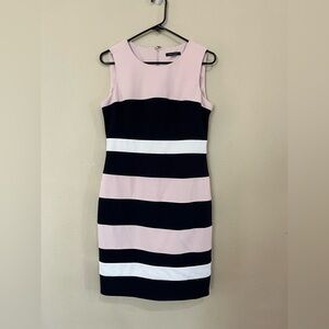 Tommy Hilfiger Pink & Black Color Block Sheath Dress